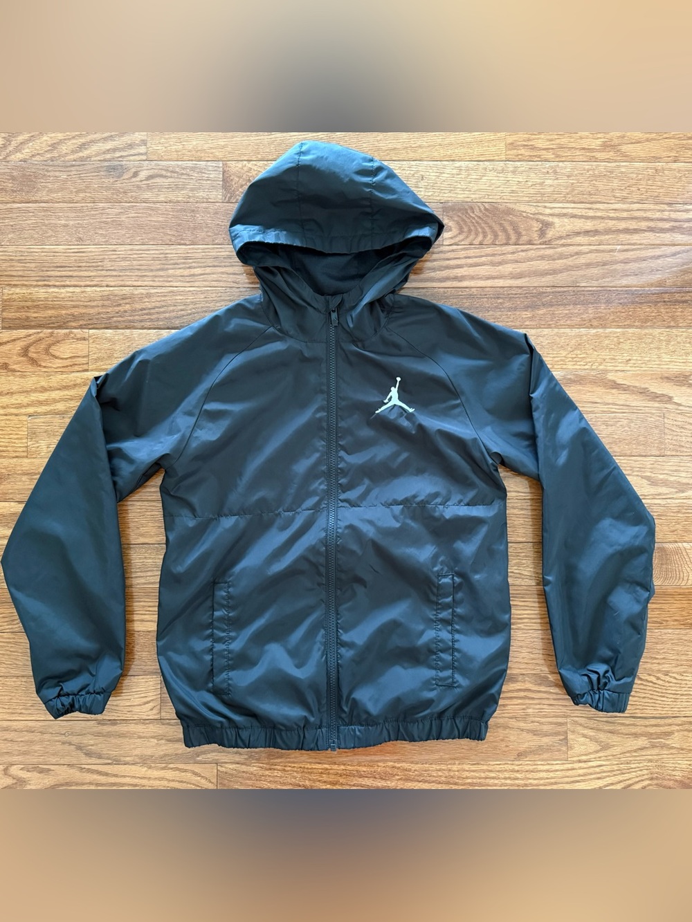 Jordan Black Hooded Boy’s Windbreaker